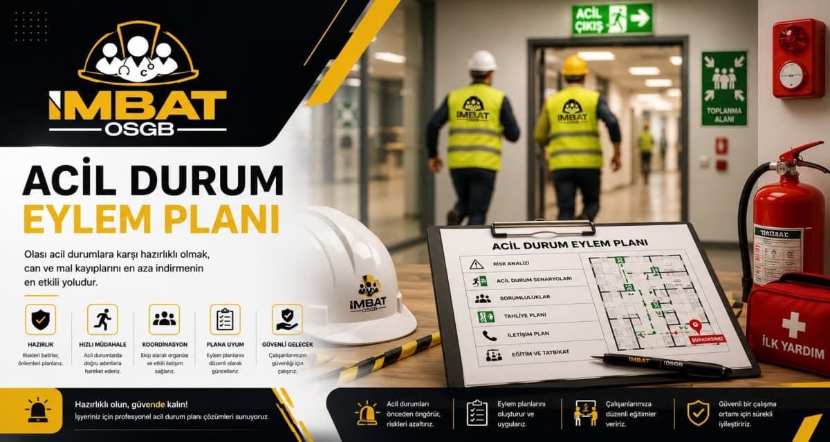 Acil Durum Planı İmbat OSGB acil durum eylem planı — hazırlık, hızlı müdahale, koordinasyon ve tatbikatlı güvenlik